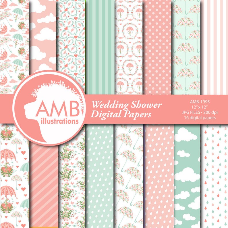 Shabby Chic Digital Papers Bridal Shower Papers Floral Etsy
