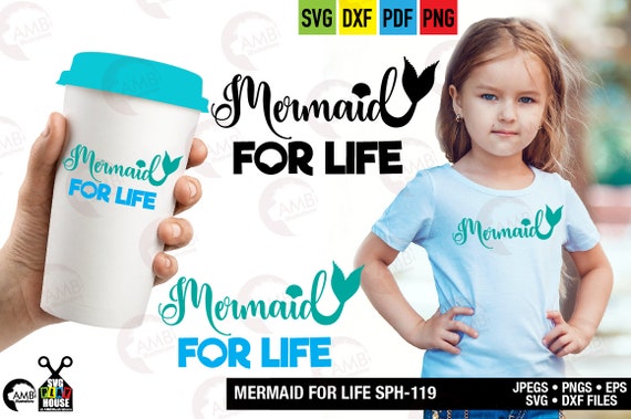 Summer mermaid DXF EPS cut files Let/'s all be Mermaids SVG