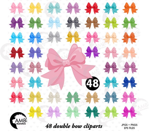 Grosse Vektor Bogen Clipart Doppel Schleife Clipart Geschenk Etsy