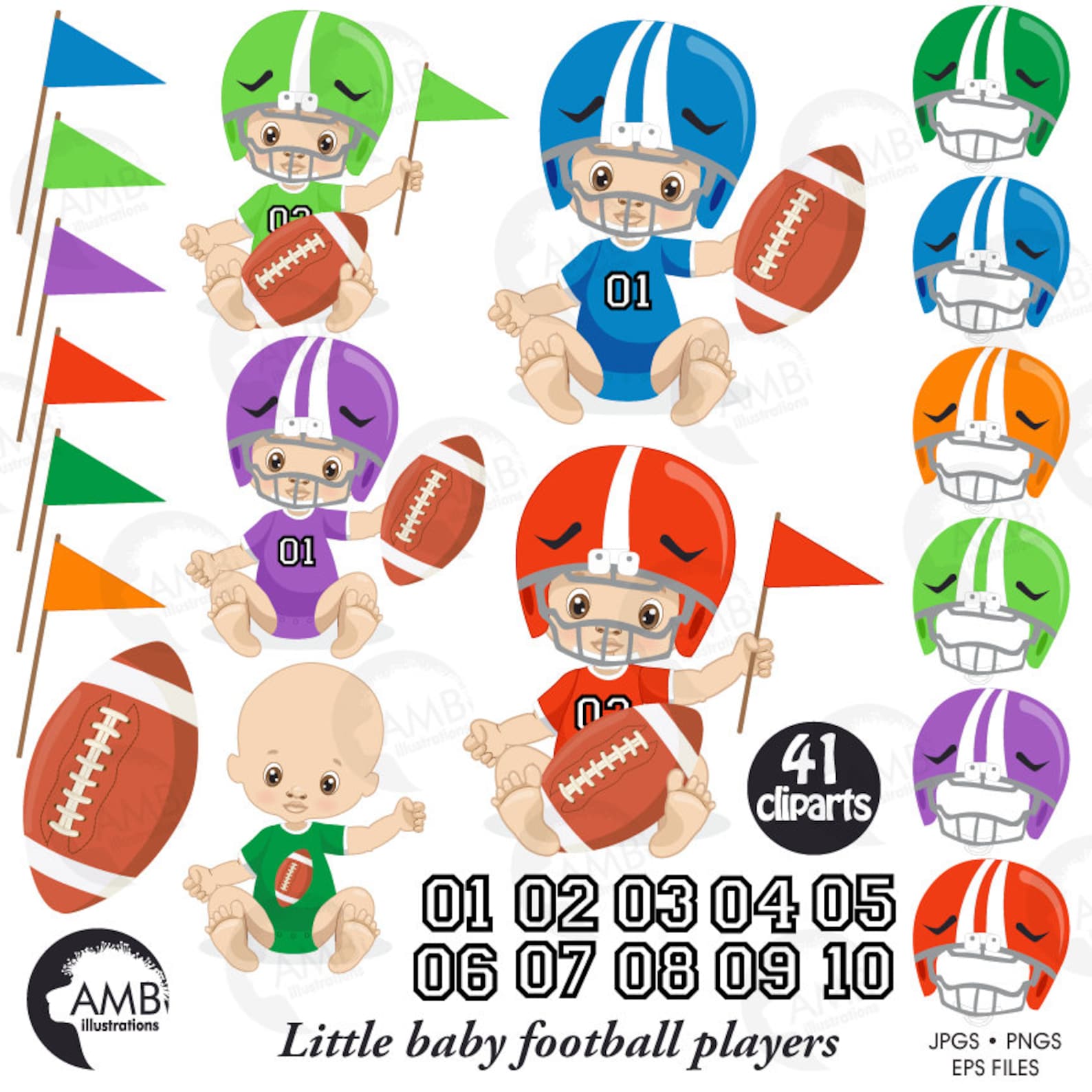 Baby Boy Clip Art Baby Boy Football Player Clipart Football Etsy