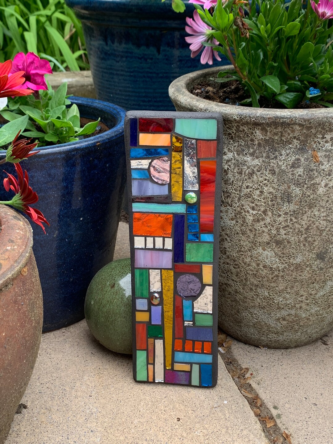 Available Now Outdoor Mosaic Art Stained Glass Garden Wall Etsy UK