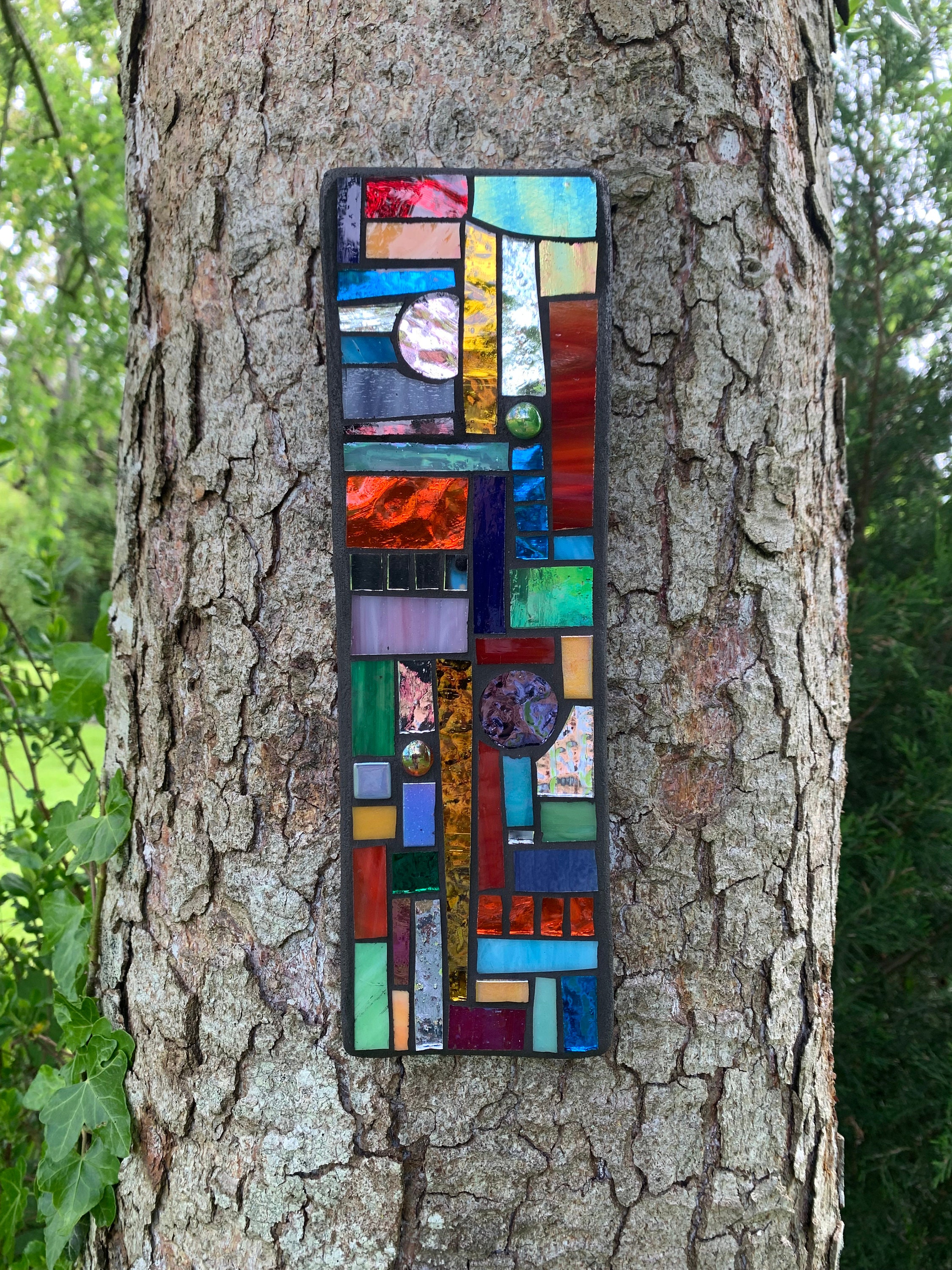 Available Now Outdoor Mosaic Art Stained Glass Garden Wall Etsy UK