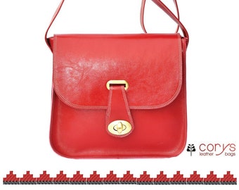 LEATHER MESSENGER BAG, Leather Shoulder Bag, Leather Crossbody Bag, Leather Bag, Woman Leather Bag, Red Leather Messenger Bag