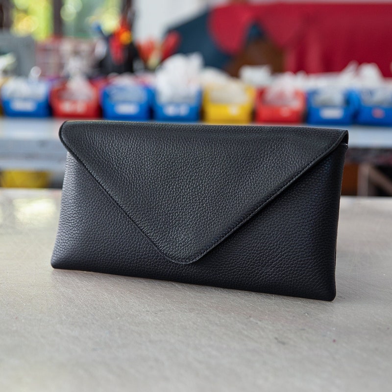 Ace Clutch Pebbled Leather in Black main image 1