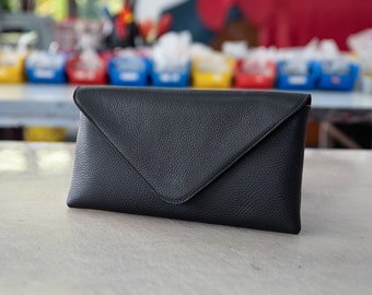 leather envelope clutch