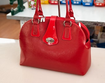 Red leather cheap handbags on sale