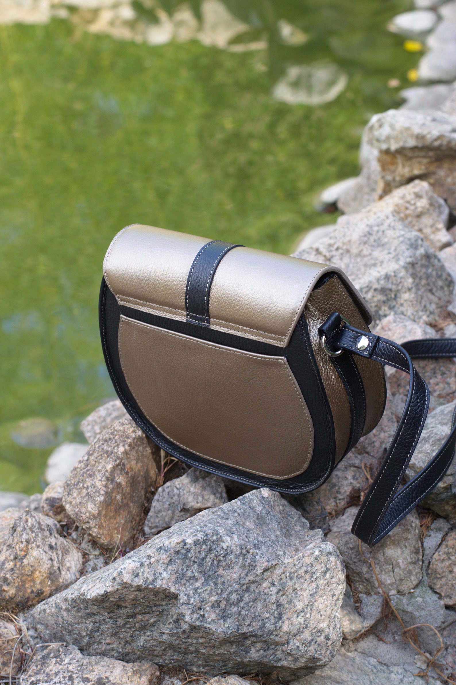 BLACK Small LEATHER BAG Mini Leather Saddle Bag Small Etsy