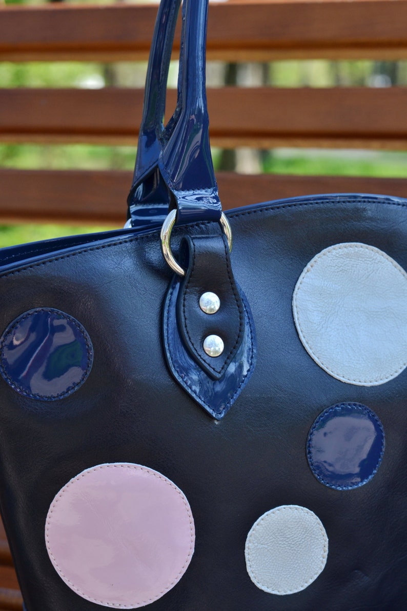 Blue Bucket leather bag Leather Shoulder Bag Blue Leather Bag LEATHER TOTE Bag Blue Leather Handbag