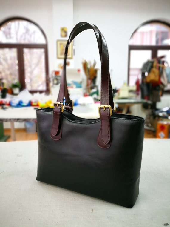 Taiwan Original/CLM Vegan Leather/ Linen Linen Bucket Bag. Leather