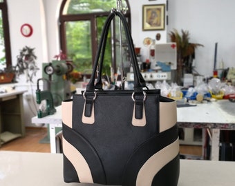 BORSA IN PELLE NERA, Borsa tote in pelle, Borsa a tracolla in pelle, Borsa grande in pelle, Borsa in pelle da donna, Tote in pelle donna, Borsa in pelle per laptop