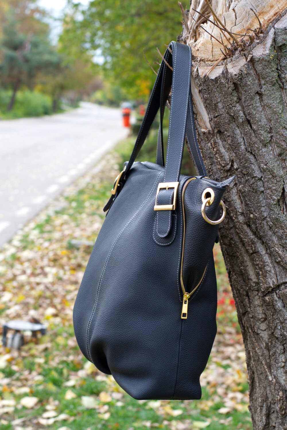 BLACK LEATHER HANDBAG Leather Tote Bag Soft Leather Bag | Etsy