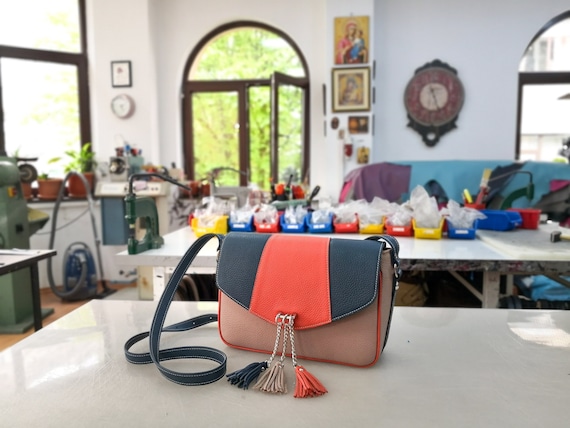 Leather crossbody shop bag etsy