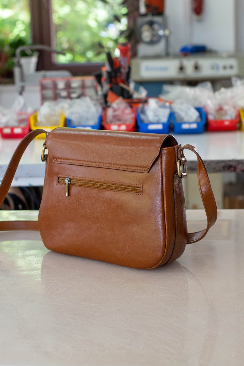 CAMEL LEATHER BAG Leather Messenger Bag Leather Crossbody Etsy