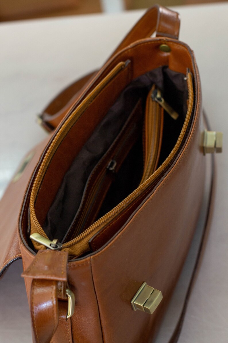 CAMEL LEATHER BAG Leather Messenger Bag Leather Crossbody Etsy