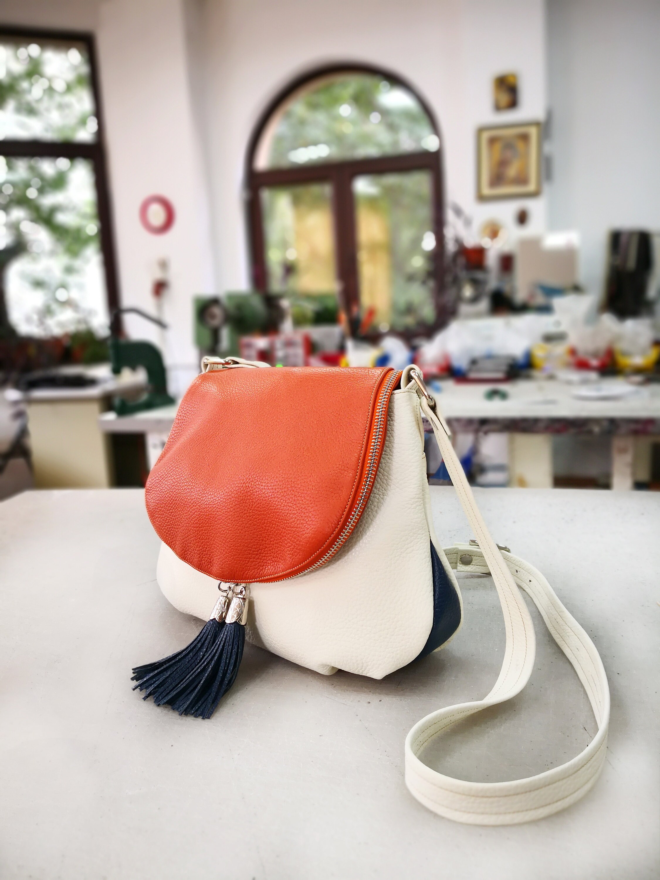 shoulder bag with tassels