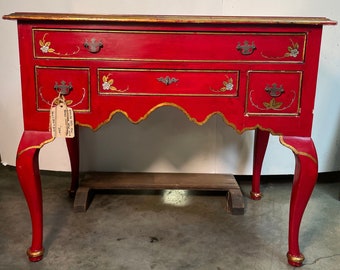 English Red Mini Kneehole Desk