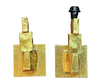 Par de apliques de pared dorados