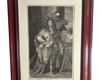 17th Century King Charles II of England Framed Picture