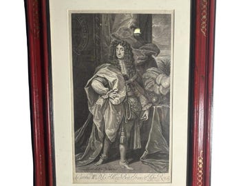 17th Century King Charles II of England Framed Picture