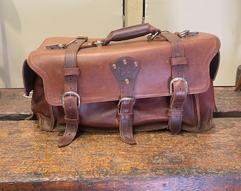 Bolsa de lona de cuero con bolsillo lateral