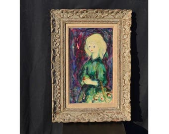 Pintura al óleo original de Henri Laville, años 50.