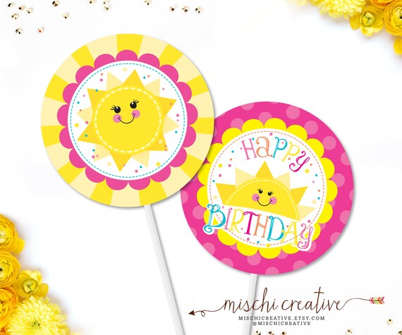 You Are My Sunshine Cupcake Toppers Diy Printable Tags Etsy