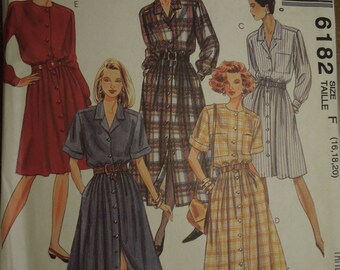 McCalls 6182, sizes 10-14, dress, UNCUT sewing pattern, craft supplies,