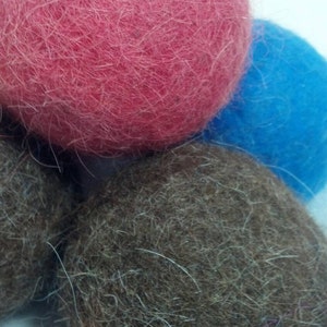 Alpaca dryer balls, Eco Friendly wool dryer ball, Felt dryer balls, 100% alpaca, laundry image 4