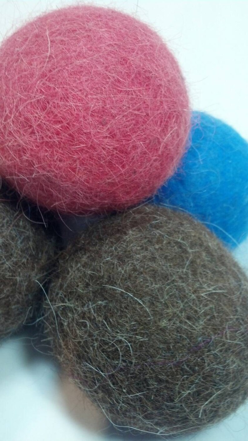 Alpaca dryer balls, Eco Friendly wool dryer ball, Felt dryer balls, 100% alpaca, laundry image 4