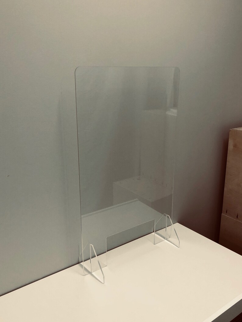 Acrylic Sneeze Guard Barrier Divider Shield Countertop Desktop Etsy