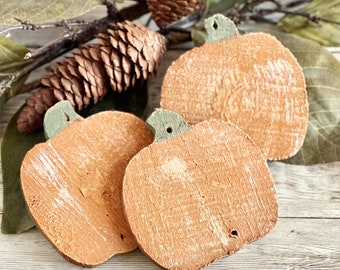 Wood Pumpkin Bowl Fillers, Rustic Wood Pumpkin Tier Tray Decor
