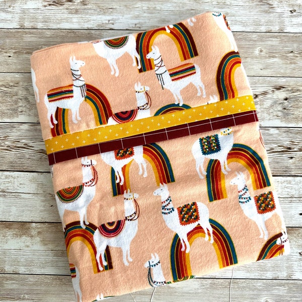 Flannel Llama Pillowcase - Kids Pillowcase - Kids llama Print Pillow