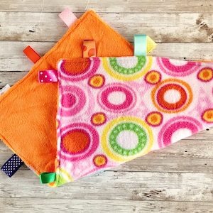 Tag Baby Lovey Sensory Blanket by Sew Lovely Farmwife, Baby Lovey, Stroller Blanket, Baby Minky Blanket, Baby Gift