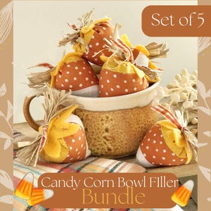 Candy Corn Bowl Filler: Farmhouse Tiered Tray Decor for Halloween & Fall Tables