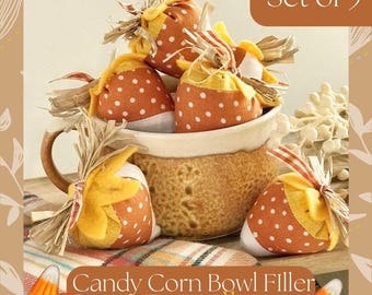 Candy Corn Bowl Filler: Farmhouse Tiered Tray Decor for Halloween & Fall Tables