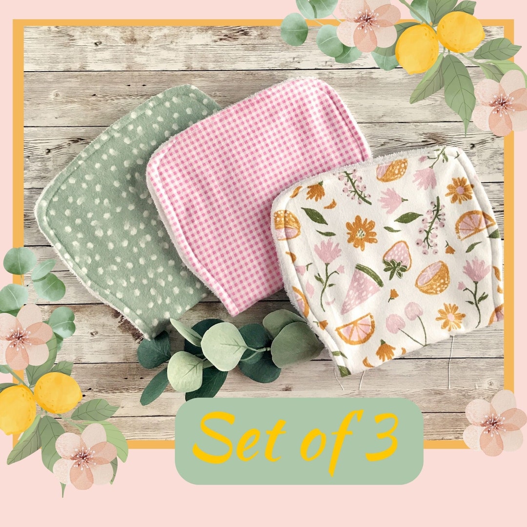Boho Baby Burp Cloths, Burp Cloth Set, Baby Girl Burp Rags by Sew