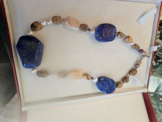 Lapis jewelry statement necklace pre owned jewelr… - image 3