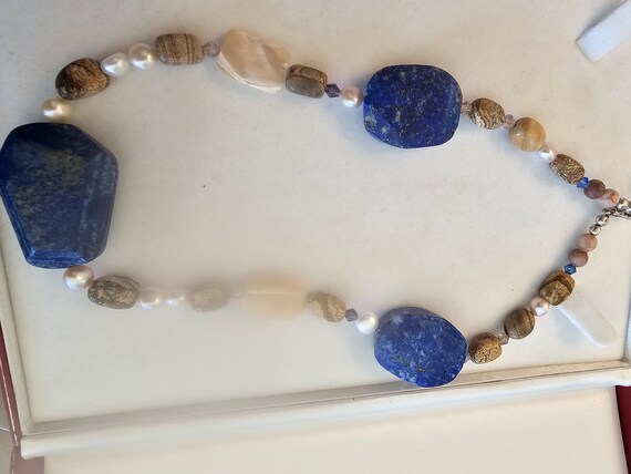 Lapis jewelry statement necklace pre owned jewelr… - image 1