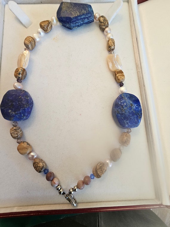 Lapis jewelry statement necklace pre owned jewelr… - image 7