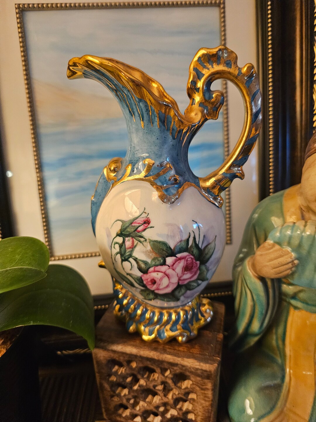 Flower Pitcher Vase Vintage Flower Vase Vintage Decor Etsy