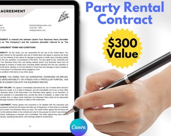 Party Rental Contract Template: Customizable Event Agreement (Canva Template)