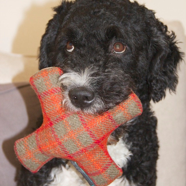 Harris Tweed and Canvas Squeaker Dog Toy, Dog Lovers Gift, Harris Tweed Dog Toy Etsy