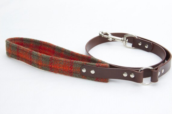 tweed dog harness and lead