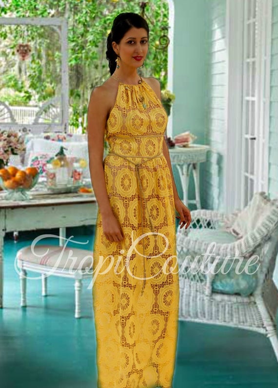 yellow lace sundress