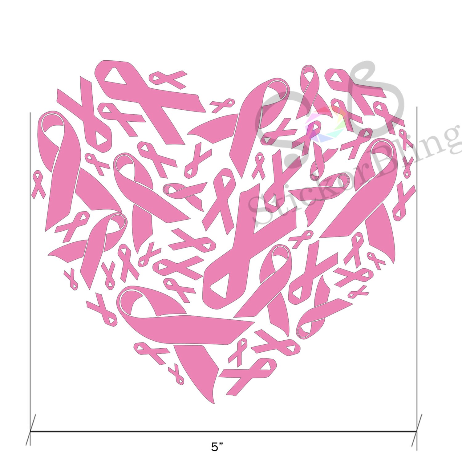 2 -2.25x4 Pink Ribbons for Breast Cancer Awareness-Laptop Tablet