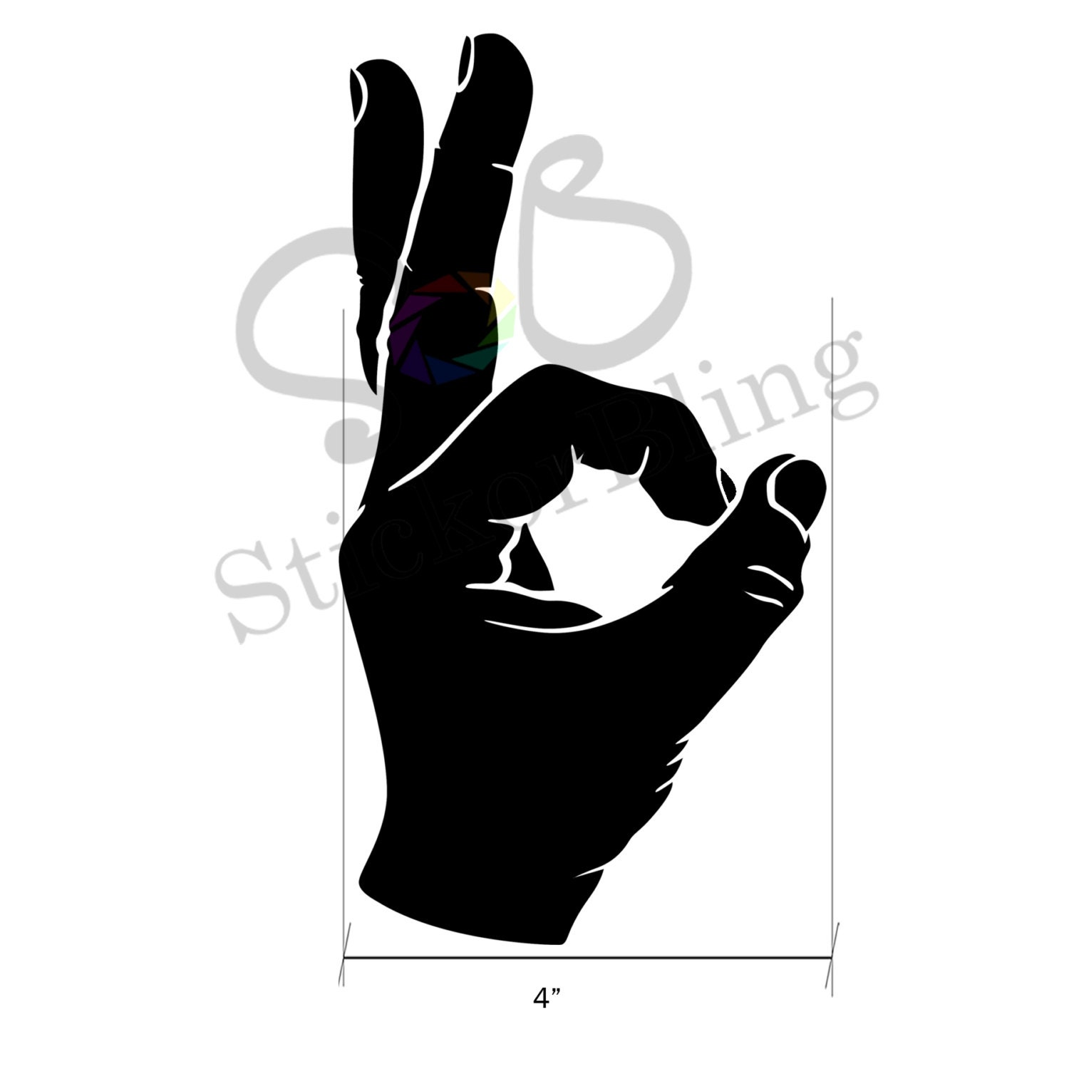 15cm Made You Look Decal Below the Waist OK Sign Circle Hand Gesture MEME  Sticker T-033