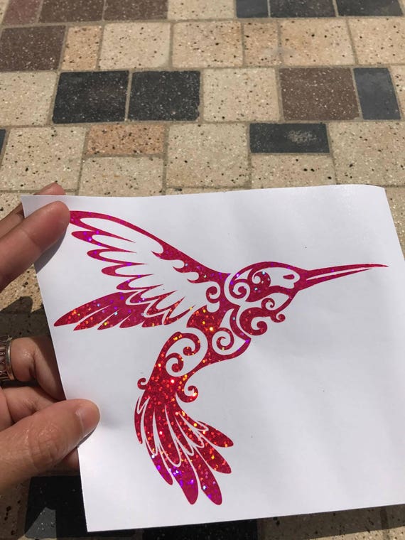 Humming Bird Tribal 6/" Glitter Holographic Vinyl Decal Sticker Car Window