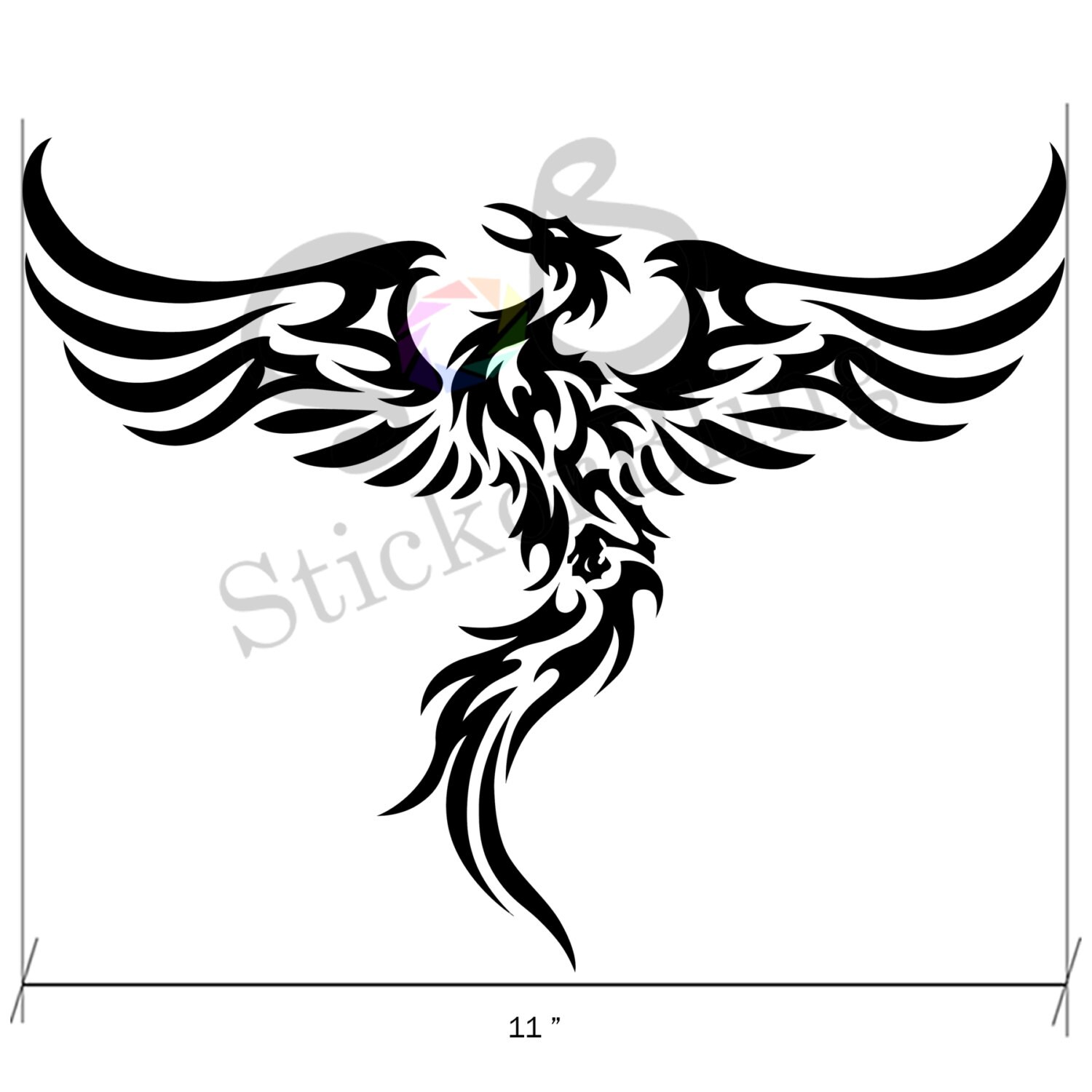 Phoenix Tribal Flame Phoenix 11 Vinyl Decal Sticker Car Etsy Australia