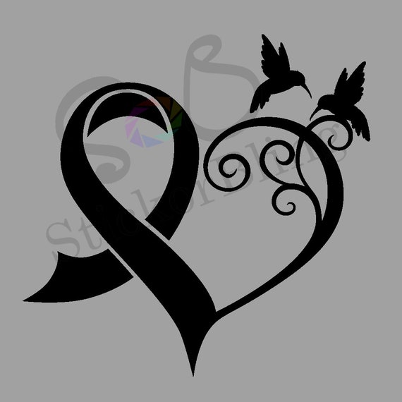 wallpapers Breast Cancer Ribbon Heart breast cancer awareness ribbon heart humming bird vinyl decal etsy