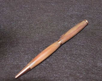 Wood Pen Hand-Made -Eastern Red Cedar - Slimline - Antique Copper accent - Cross Refill